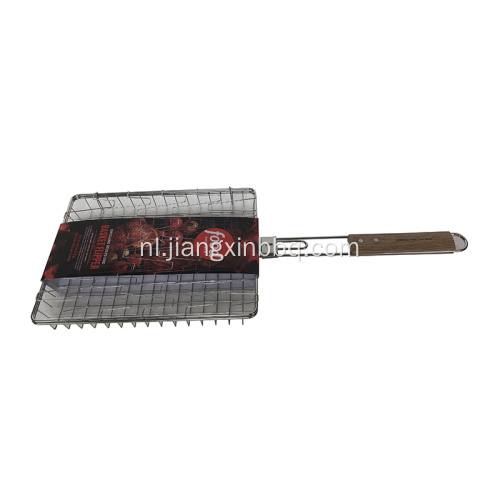 Multifunctionele mandflipper grillen met houten handvat